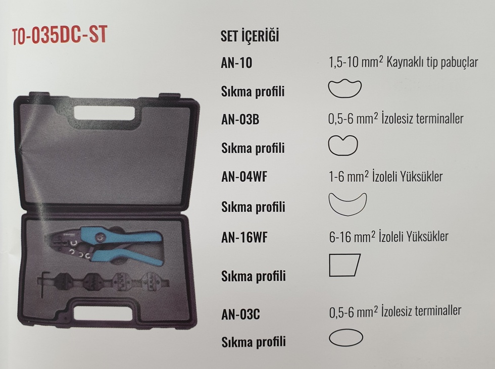 T03C-5D MULTİFONKSİYONEL KABLO UCU SIKMA PENSESİ