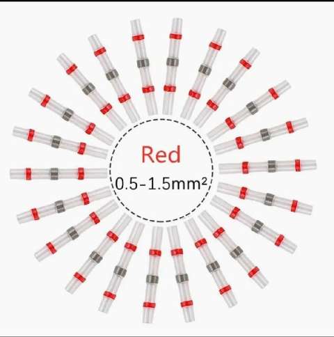 ISI BÜZÜŞMELİ, KENDİNDEN LEHİMLİ, İZOLE KONNEKTÖR 1MM SOLDER SLEEVE 22-18AWG(20Lİ)