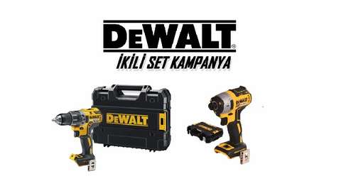 2Lİ SET DCF887NT DARBELİ VİDALAMA KÖMÜRSÜZ SOLO - DCD796NT KÖMÜRSÜZ DARBELİ MATKAP