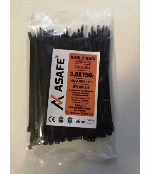 3,6X150 PLASTİK KABLO BAĞI (100 AD)