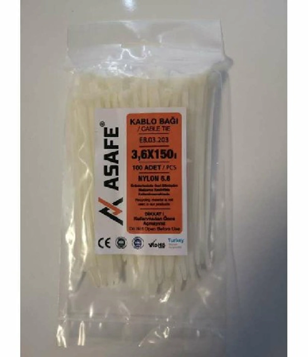 3,6X150 PLASTİK KABLO BAĞI (100 AD)