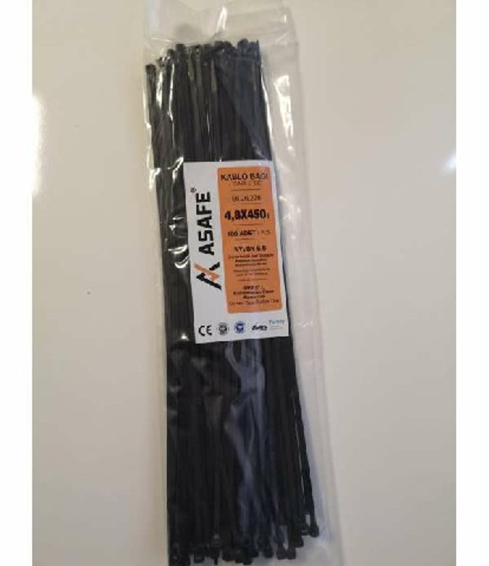 4,8X450 PLASTİK KABLO BAĞI (100 AD