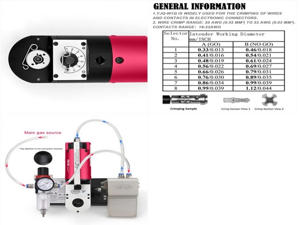 YJQ-W1Q PNÖMATİK KABLO SIKMA PENSESİ SETİ 20-32 AWG
