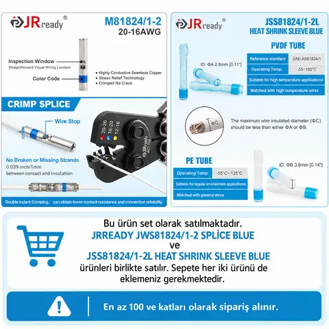 HEAT SHRİNK SLEEVE BLUE 20-16 AWG