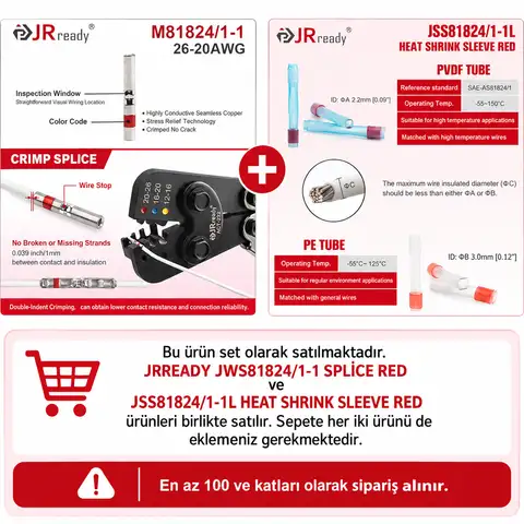 JWS81824 / 1- 1 SPLİCE RED (WİTHOUT SLEEVE) 26-20 AWG